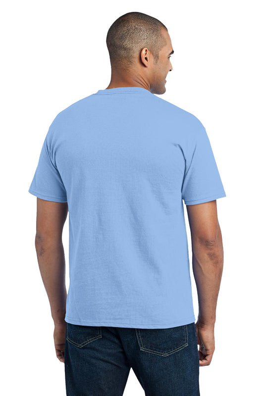 Port & Company Core Blend Pocket Tee. PC55P Light Blue