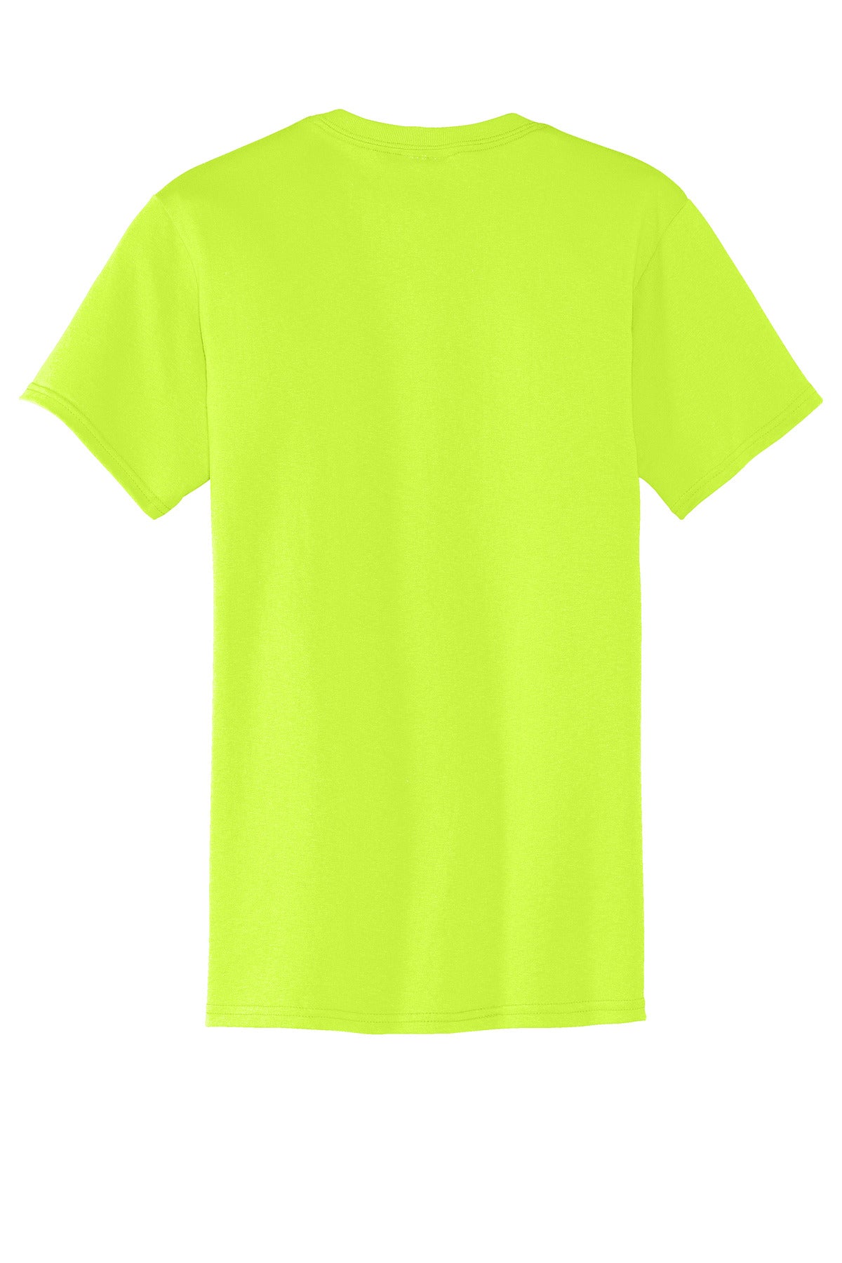 Port & Company Core Blend Pocket Tee. PC55P Safety Green