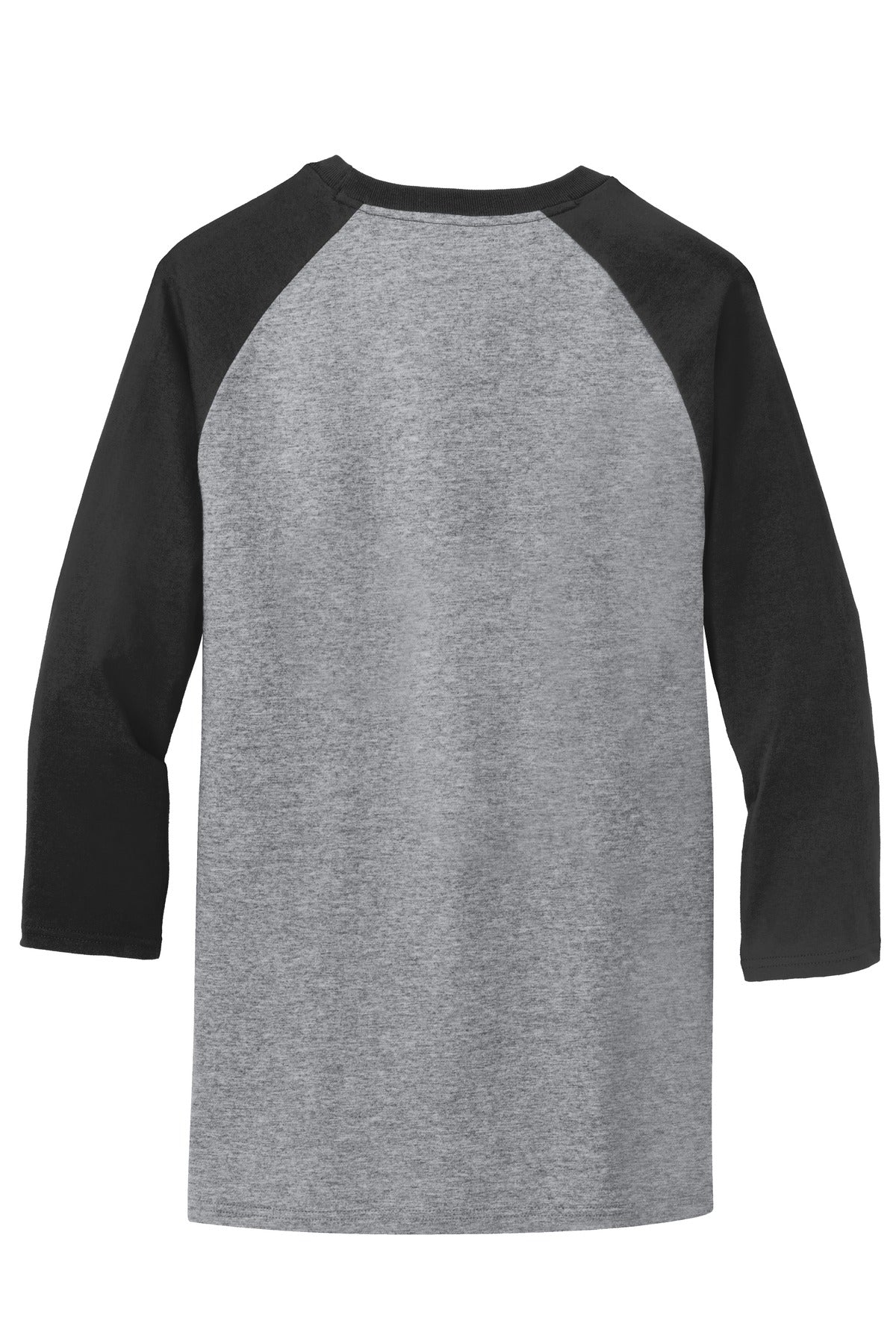 Port & Company Core Blend 3/4-Sleeve Raglan Tee. PC55RS Athletic Heather/ Jet Black