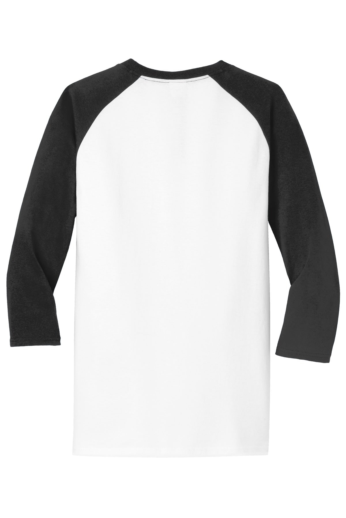 Port & Company Core Blend 3/4-Sleeve Raglan Tee. PC55RS White/ Jet Black