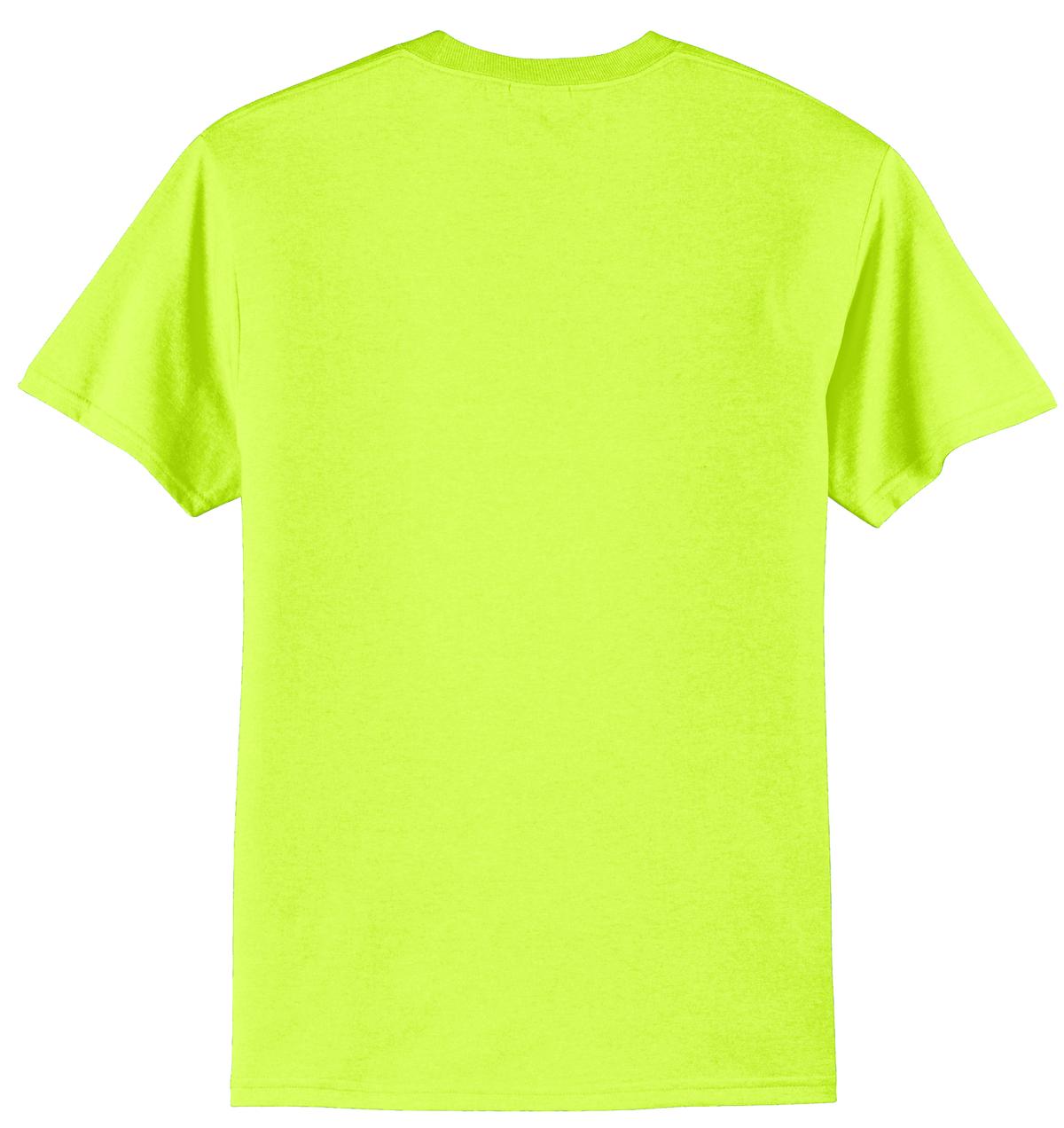 Port & Company Core Blend Tee. PC55 Safety Green