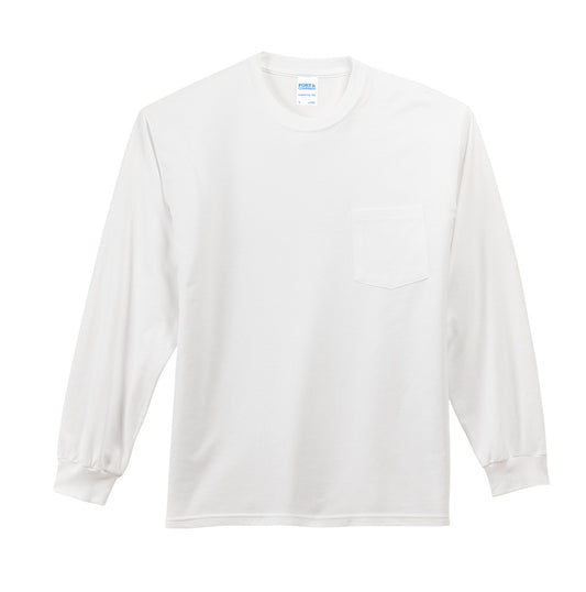 Port & Company Tall Long Sleeve Essential Pocket Tee. PC61LSPT White Tall