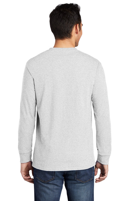 Port & Company Long Sleeve Essential Pocket Tee. PC61LSP Ash
