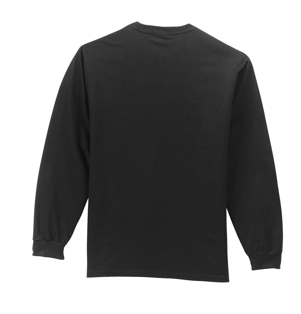 Port & Company Long Sleeve Essential Pocket Tee. PC61LSP Jet Black