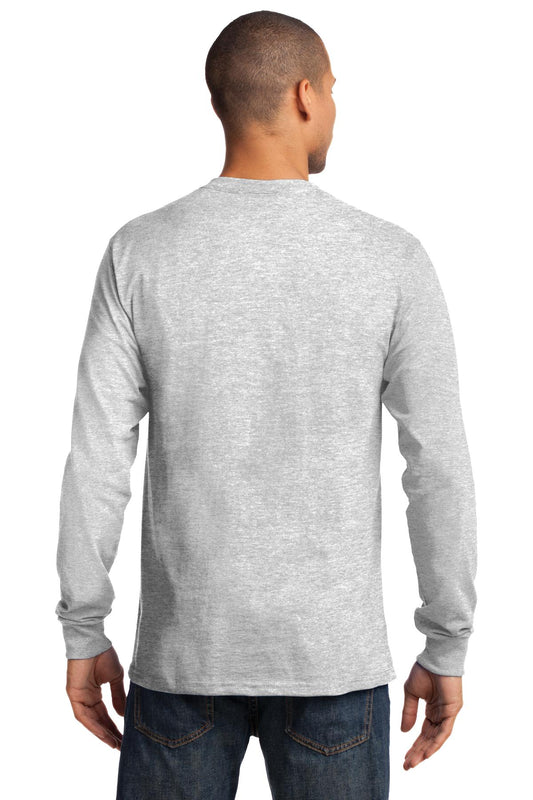 Port & Company Tall Long Sleeve Essential Tee. PC61LST Ash Tall
