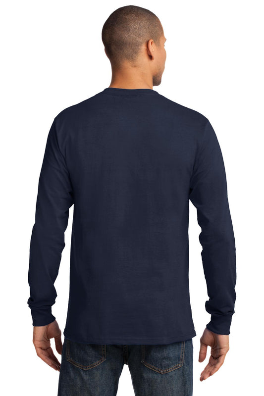 Port & Company Tall Long Sleeve Essential Tee. PC61LST Deep Navy Tall