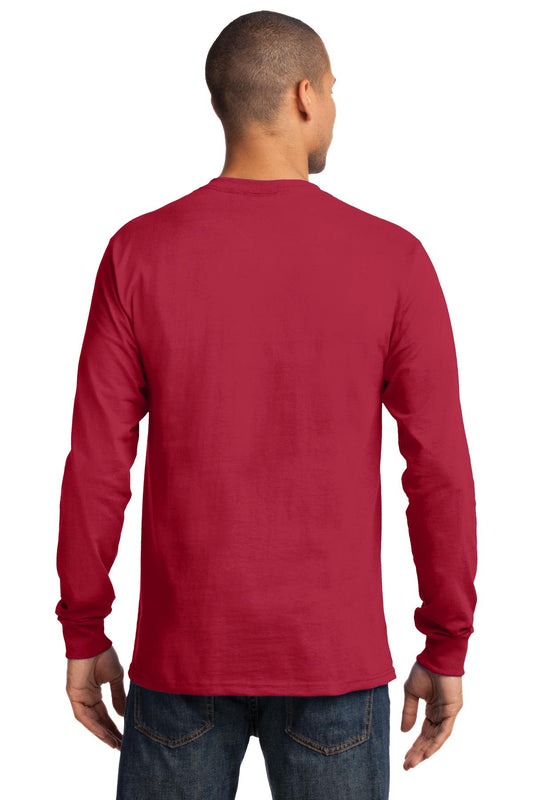 Port & Company Tall Long Sleeve Essential Tee. PC61LST Red Tall