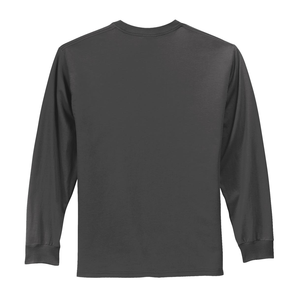 Port & Company Tall Long Sleeve Essential Tee. PC61LST Charcoal Tall