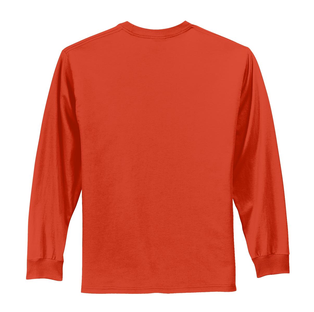 Port & Company Tall Long Sleeve Essential Tee. PC61LST Orange Tall