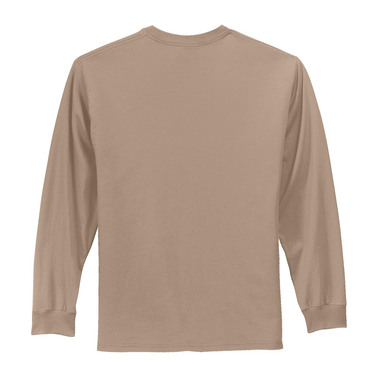 Port & Company Tall Long Sleeve Essential Tee. PC61LST Sand Tall