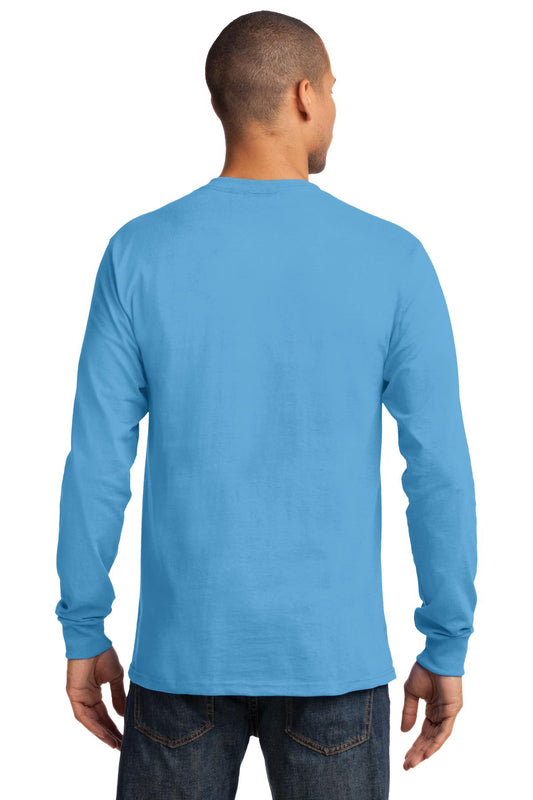 Port & Company Long Sleeve Essential Tee. PC61LS Aquatic Blue