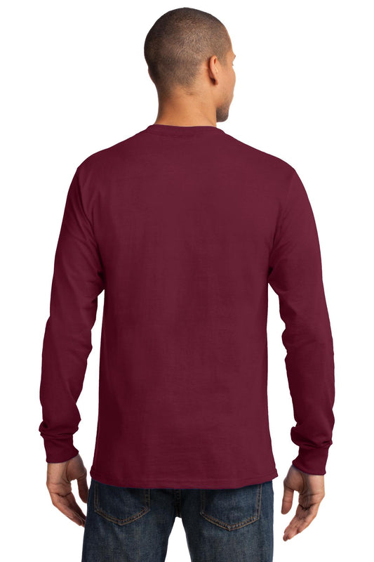 Port & Company Long Sleeve Essential Tee. PC61LS Cardinal