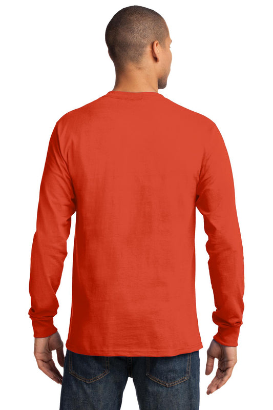 Port & Company Long Sleeve Essential Tee. PC61LS Orange