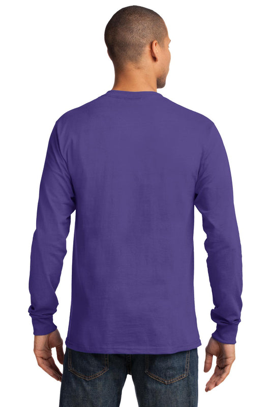 Port & Company Long Sleeve Essential Tee. PC61LS Purple
