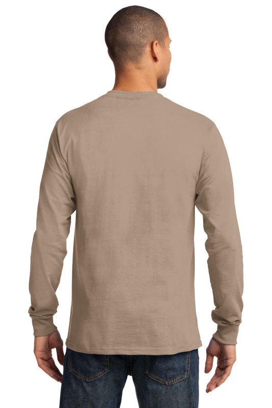 Port & Company Long Sleeve Essential Tee. PC61LS Sand