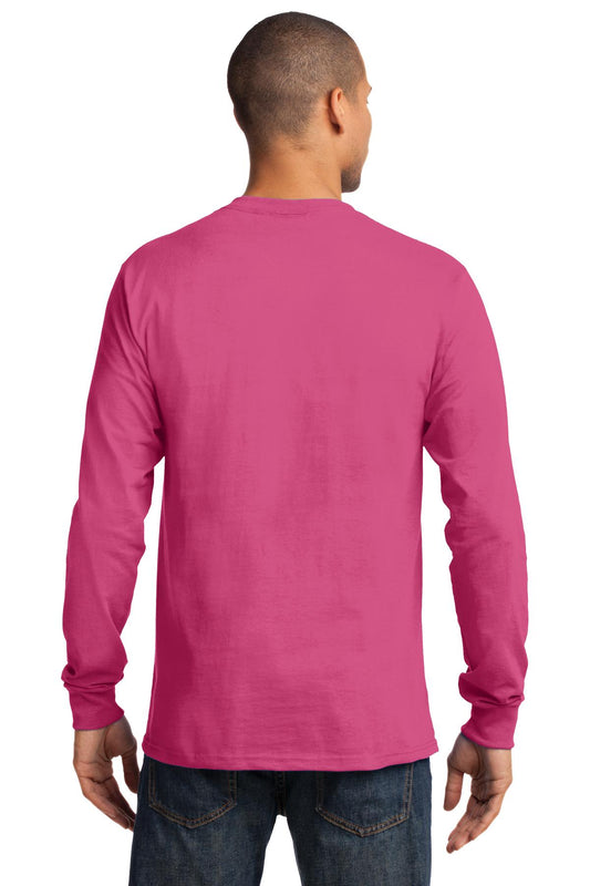 Port & Company Long Sleeve Essential Tee. PC61LS Sangria