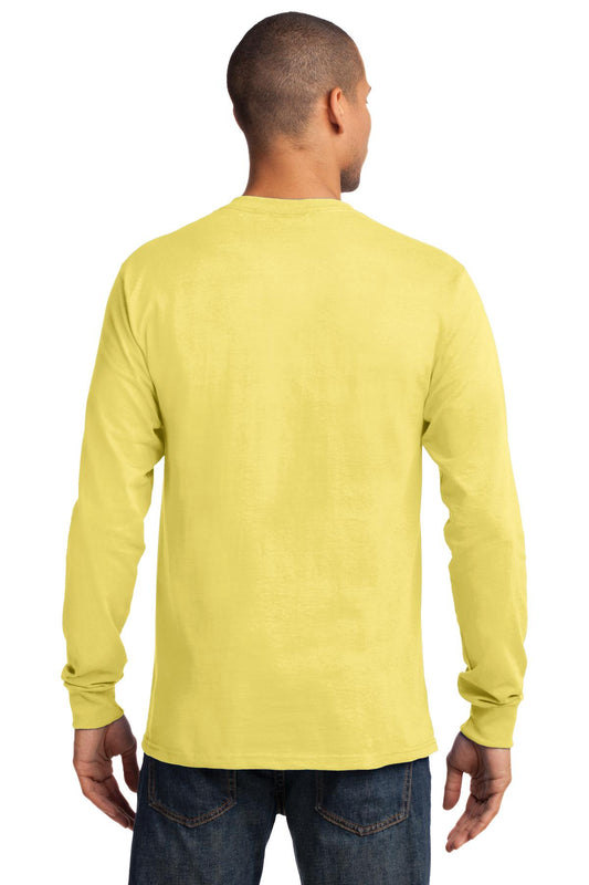 Port & Company Long Sleeve Essential Tee. PC61LS Yellow