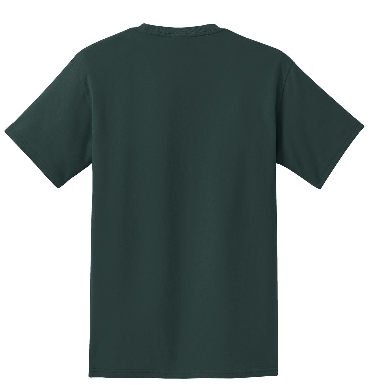 Port & Company Essential Pocket Tee. PC61P Dark Green
