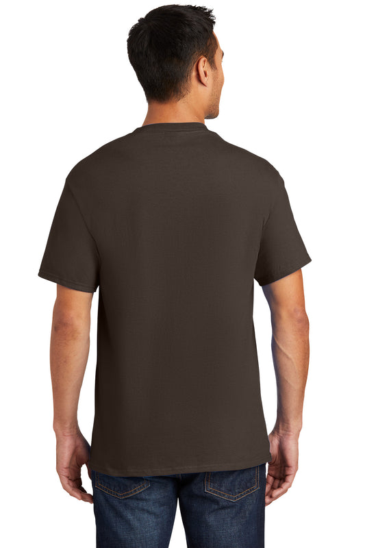 Port & Company Essential Pocket Tee. PC61P Brown