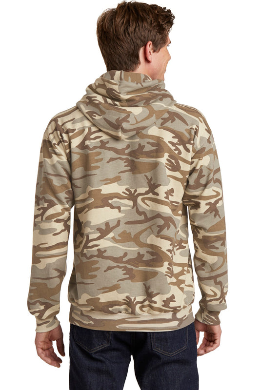 Port & Company Core Fleece Camo Pullover Hooded Sweatshirt. PC78HC Desert Camo