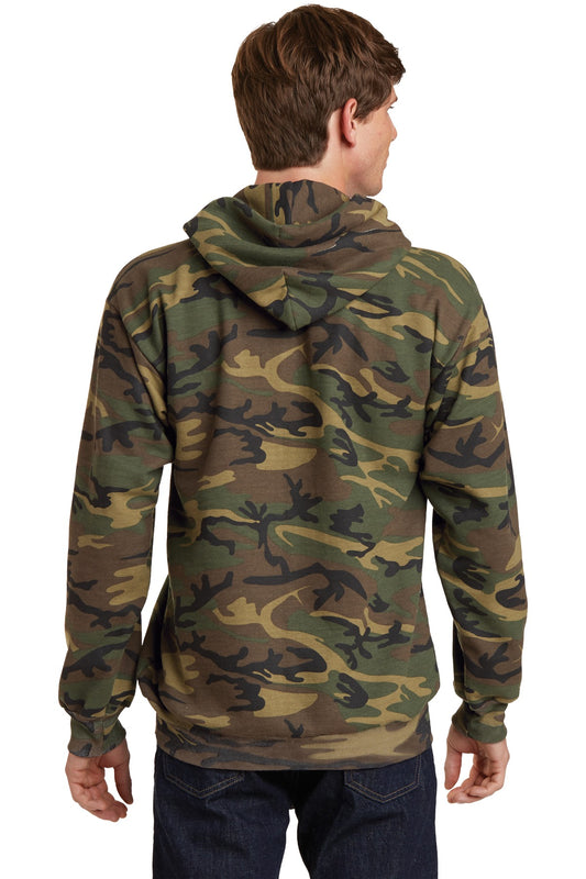 Port & Company Core Fleece Camo Pullover Hooded Sweatshirt. PC78HC Military Camo