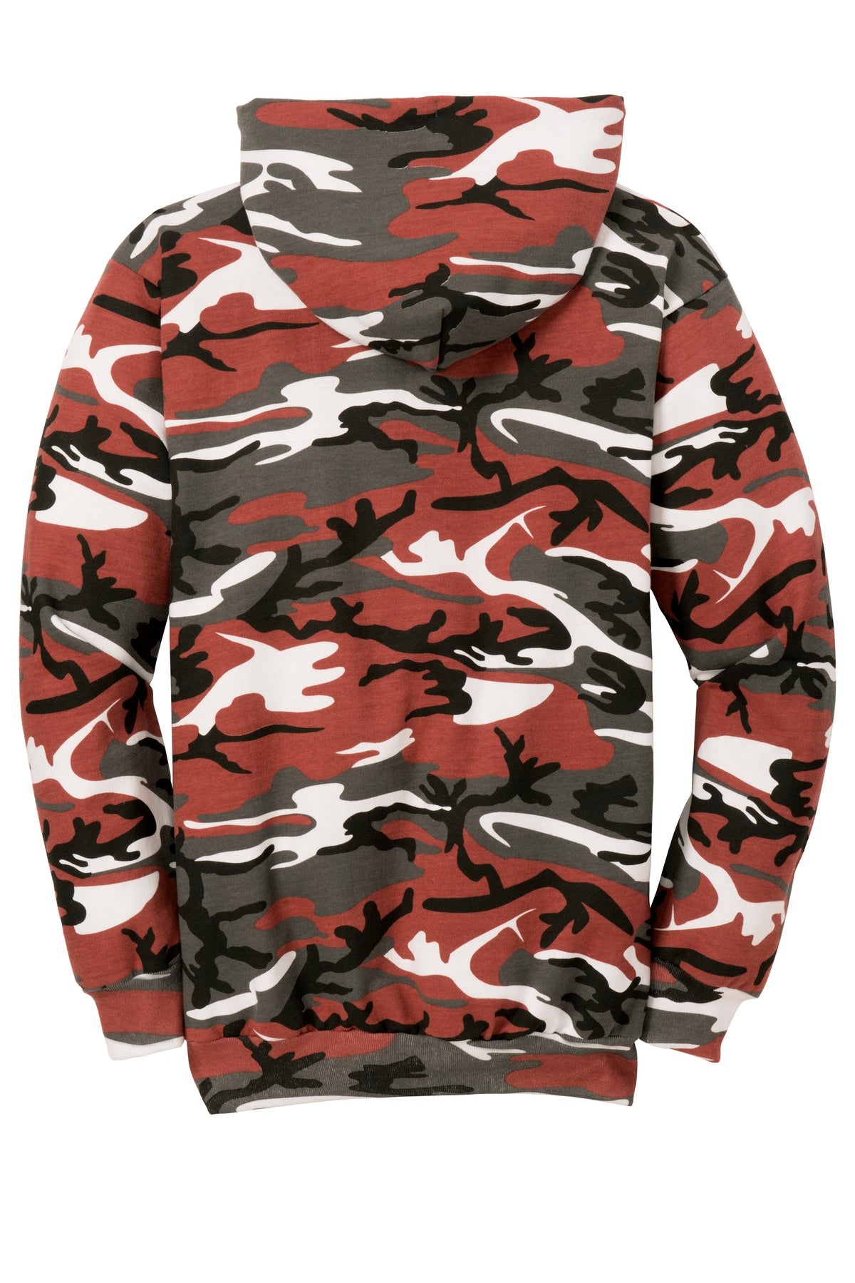 Port & Company Core Fleece Camo Pullover Hooded Sweatshirt. PC78HC Red Camo