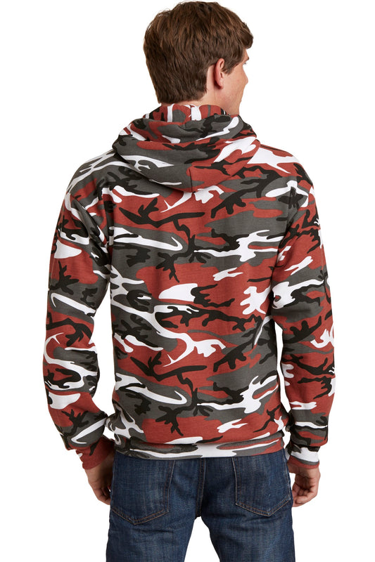 Port & Company Core Fleece Camo Pullover Hooded Sweatshirt. PC78HC Red Camo