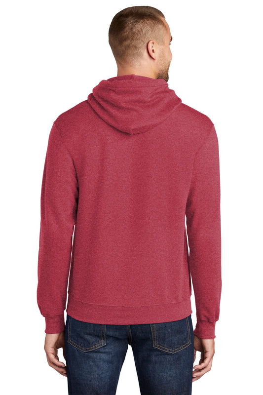 Port & Company Core Fleece Pullover Hooded Sweatshirt. PC78H Heather Red