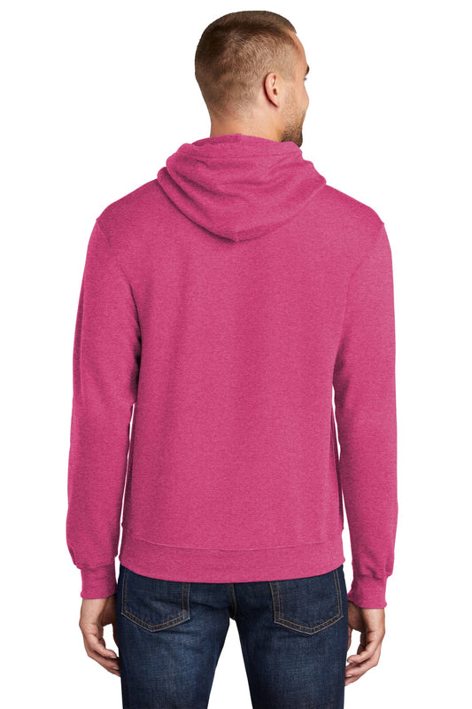 Port & Company Core Fleece Pullover Hooded Sweatshirt. PC78H Heather Sangria
