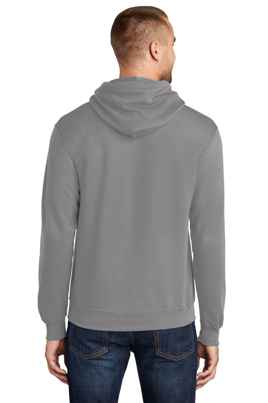 Port & Company Core Fleece Pullover Hooded Sweatshirt. PC78H Medium Grey