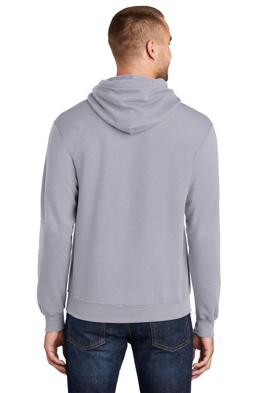 Port & Company Core Fleece Pullover Hooded Sweatshirt. PC78H Silver