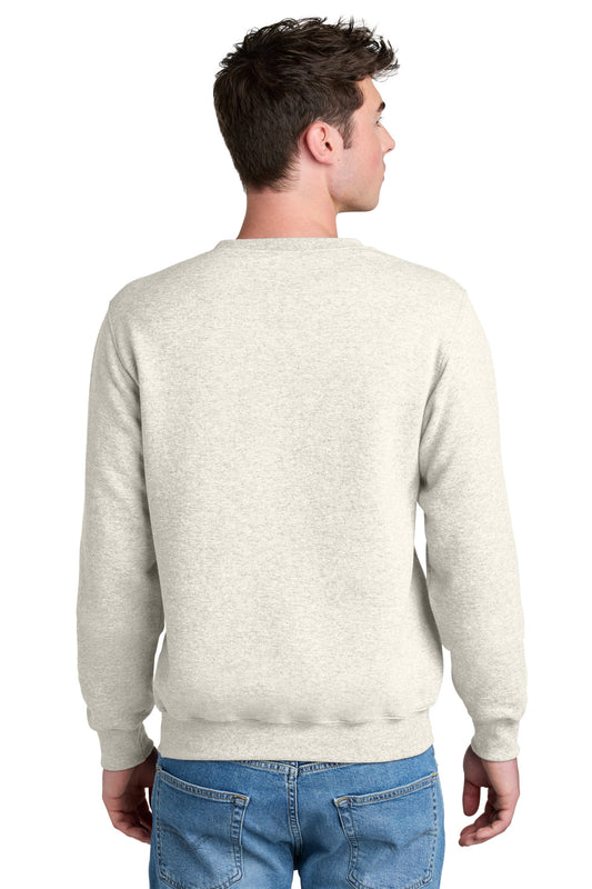 Port & Company Core Fleece Crewneck Pocket Sweatshirt PC78PKT Oatmeal Heather