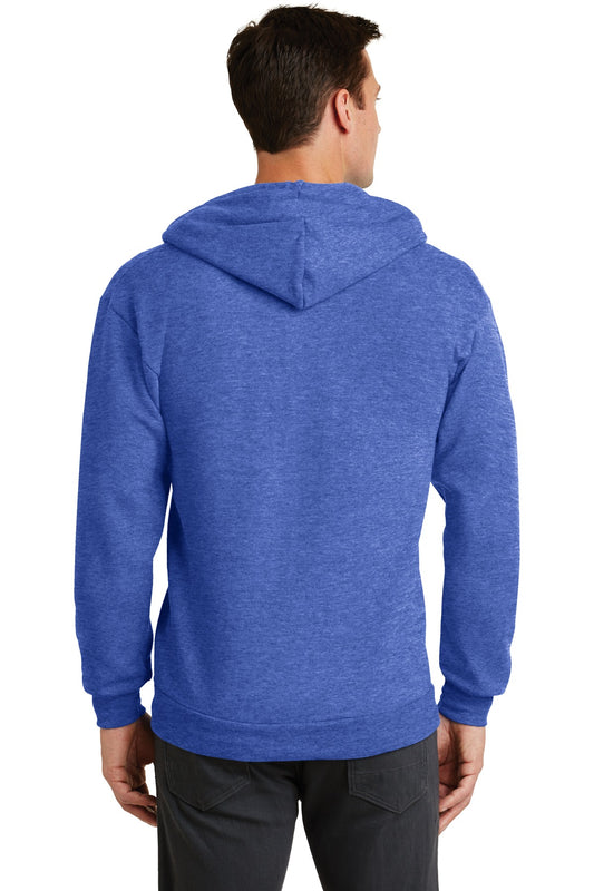 Port & Company Core Fleece Full-Zip Hooded Sweatshirt. PC78ZH Heather Royal