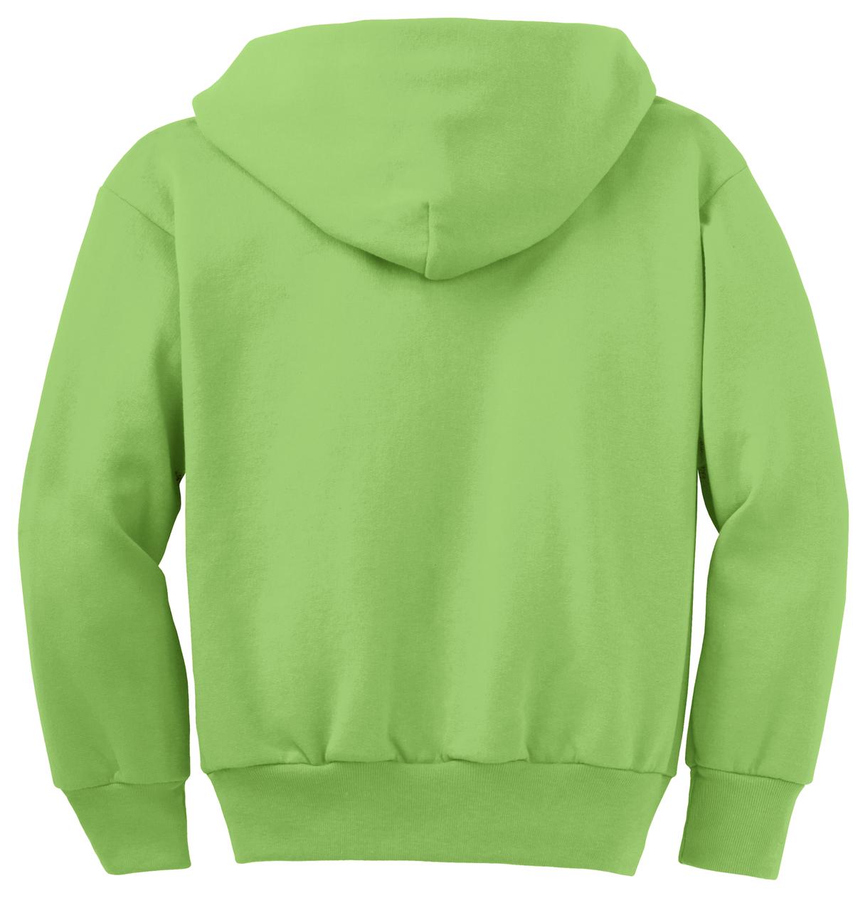 Port & Company Core Fleece Full-Zip Hooded Sweatshirt. PC78ZH Lime