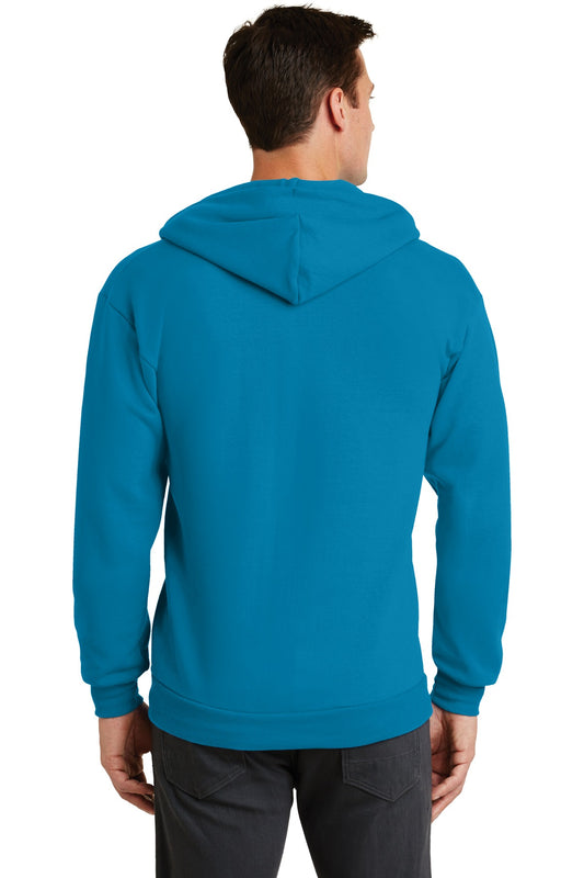 Port & Company Core Fleece Full-Zip Hooded Sweatshirt. PC78ZH Neon Blue
