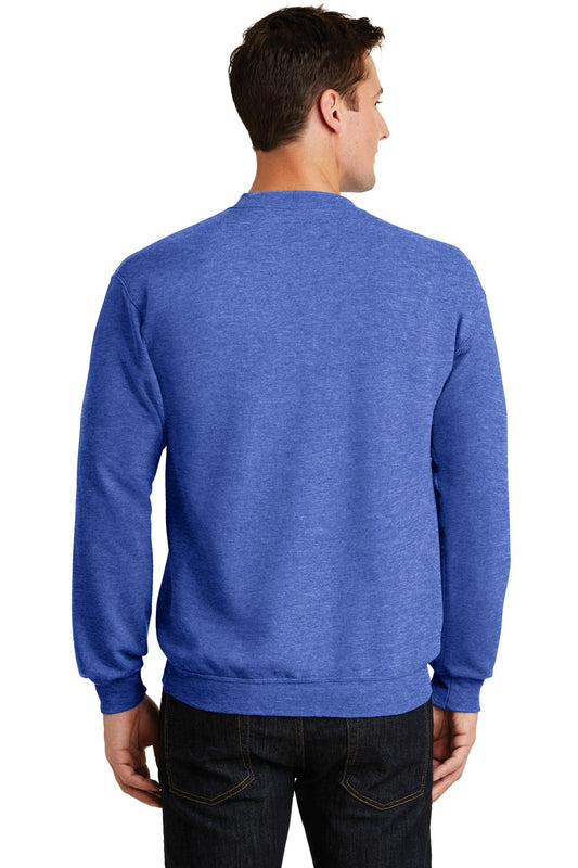 Port & Company Core Fleece Crewneck Sweatshirt. PC78 Heather Royal