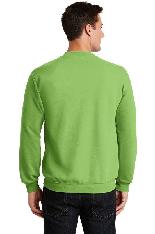 Port & Company Core Fleece Crewneck Sweatshirt. PC78 Lime