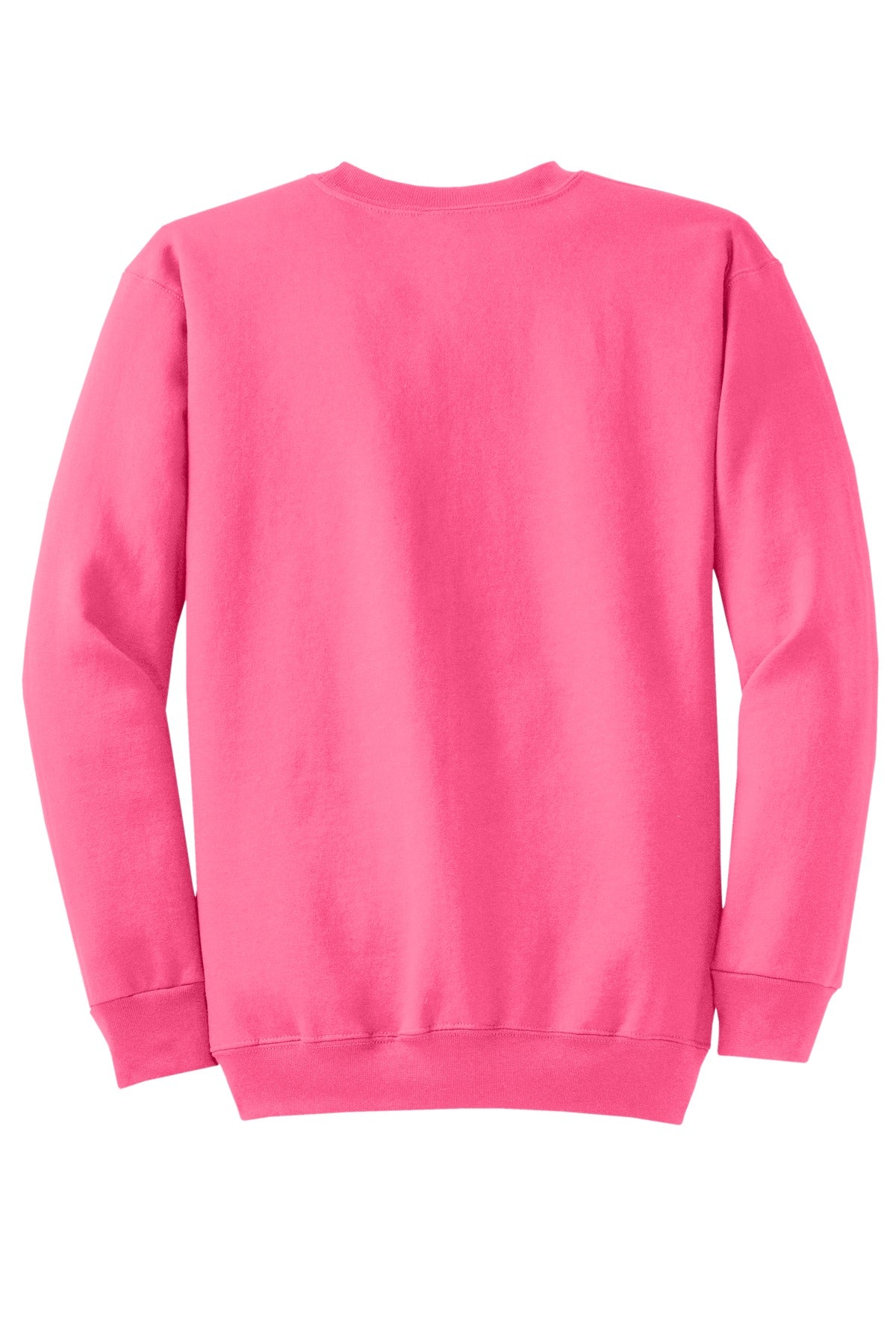 Port & Company Core Fleece Crewneck Sweatshirt. PC78 Neon Pink