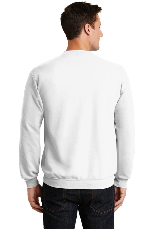 Port & Company Core Fleece Crewneck Sweatshirt. PC78 White
