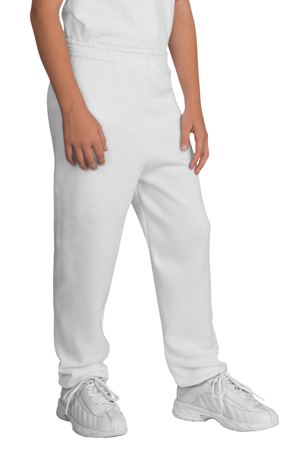 Port & Company Youth Core Fleece Sweatpant. PC90YP White