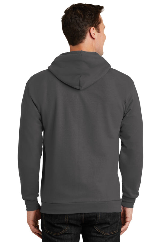 Port & Company Tall Essential Fleece Full-Zip Hooded Sweatshirt. PC90ZHT Charcoal Tall