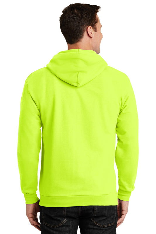Port & Company Tall Essential Fleece Full-Zip Hooded Sweatshirt. PC90ZHT Safety Green Tall