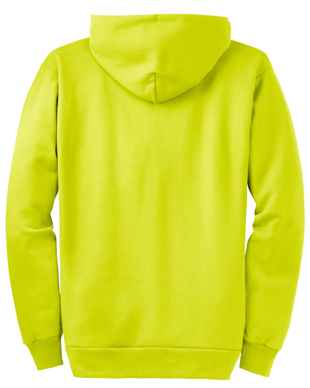 Port & Company Essential Fleece Full-Zip Hooded Sweatshirt. PC90ZH Safety Green