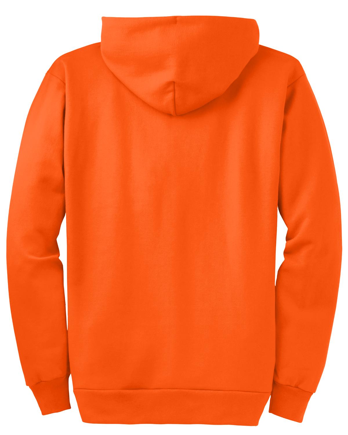 Port & Company Tall Essential Fleece Full-Zip Hooded Sweatshirt. PC90ZHT Safety Orange Tall
