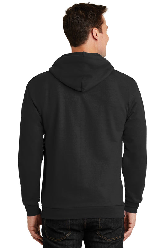 Port & Company Essential Fleece Full-Zip Hooded Sweatshirt. PC90ZH Jet Black