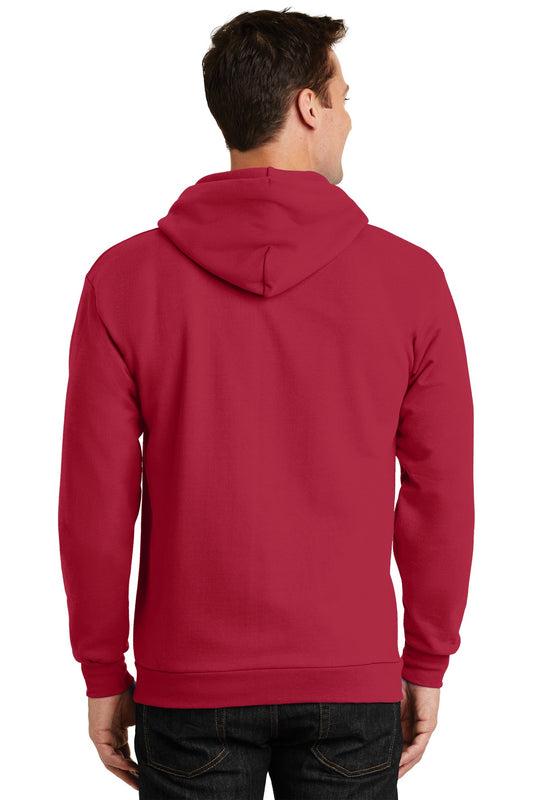 Port & Company Essential Fleece Full-Zip Hooded Sweatshirt. PC90ZH Red