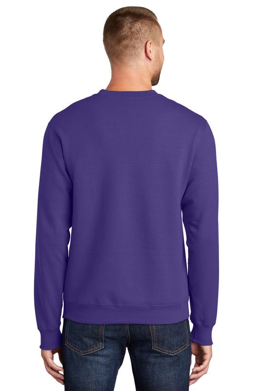 Port & Company Essential Fleece Crewneck Sweatshirt. PC90 Purple