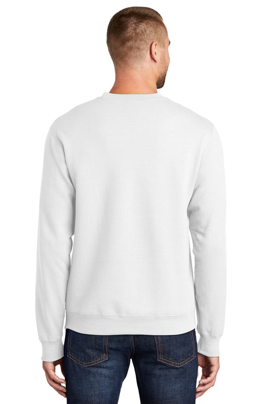 Port & Company Essential Fleece Crewneck Sweatshirt. PC90 White