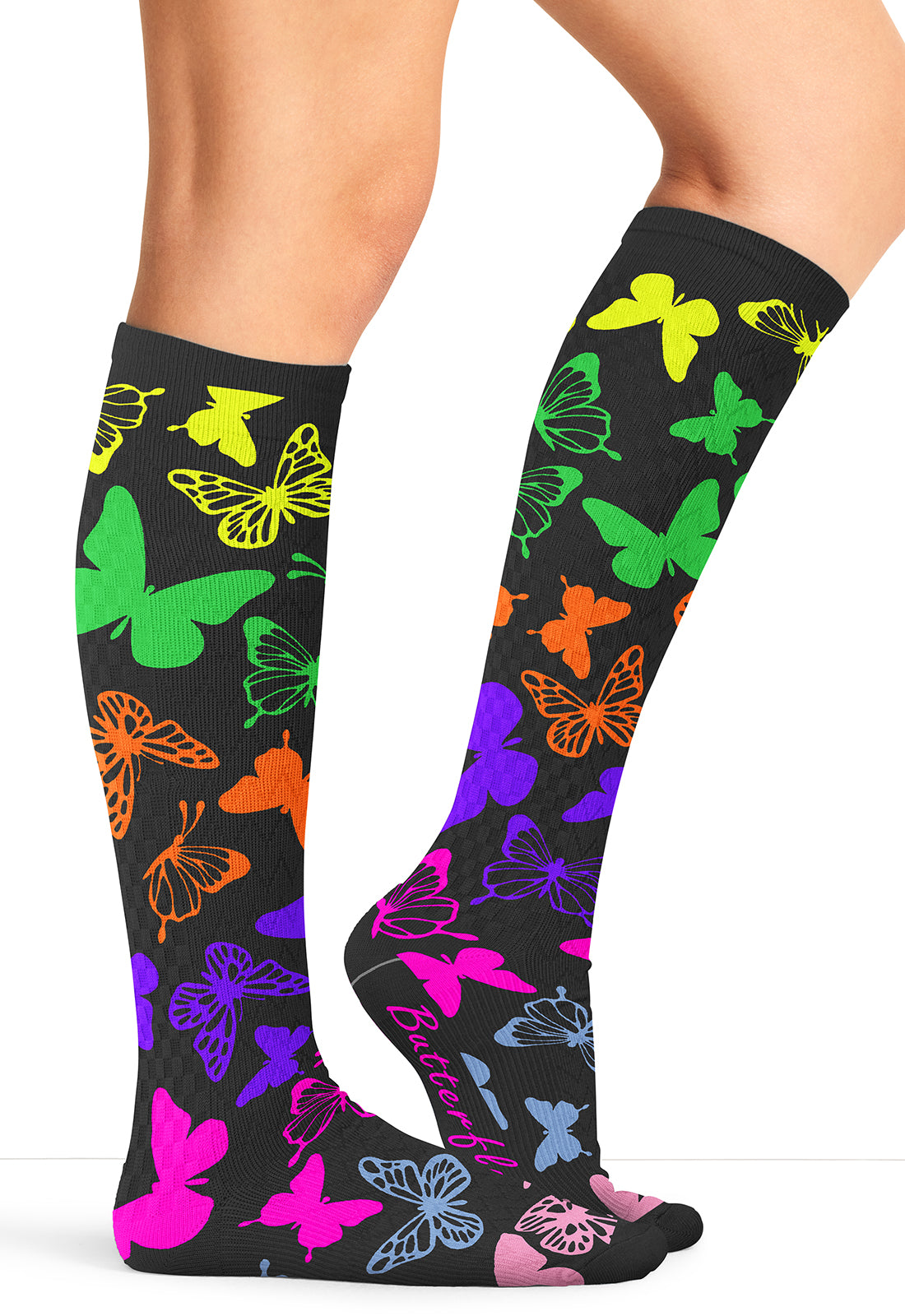 Legwear PRINTSUPPOR Women's 10-15mmHg Compression Socks Anti Social Butterflies