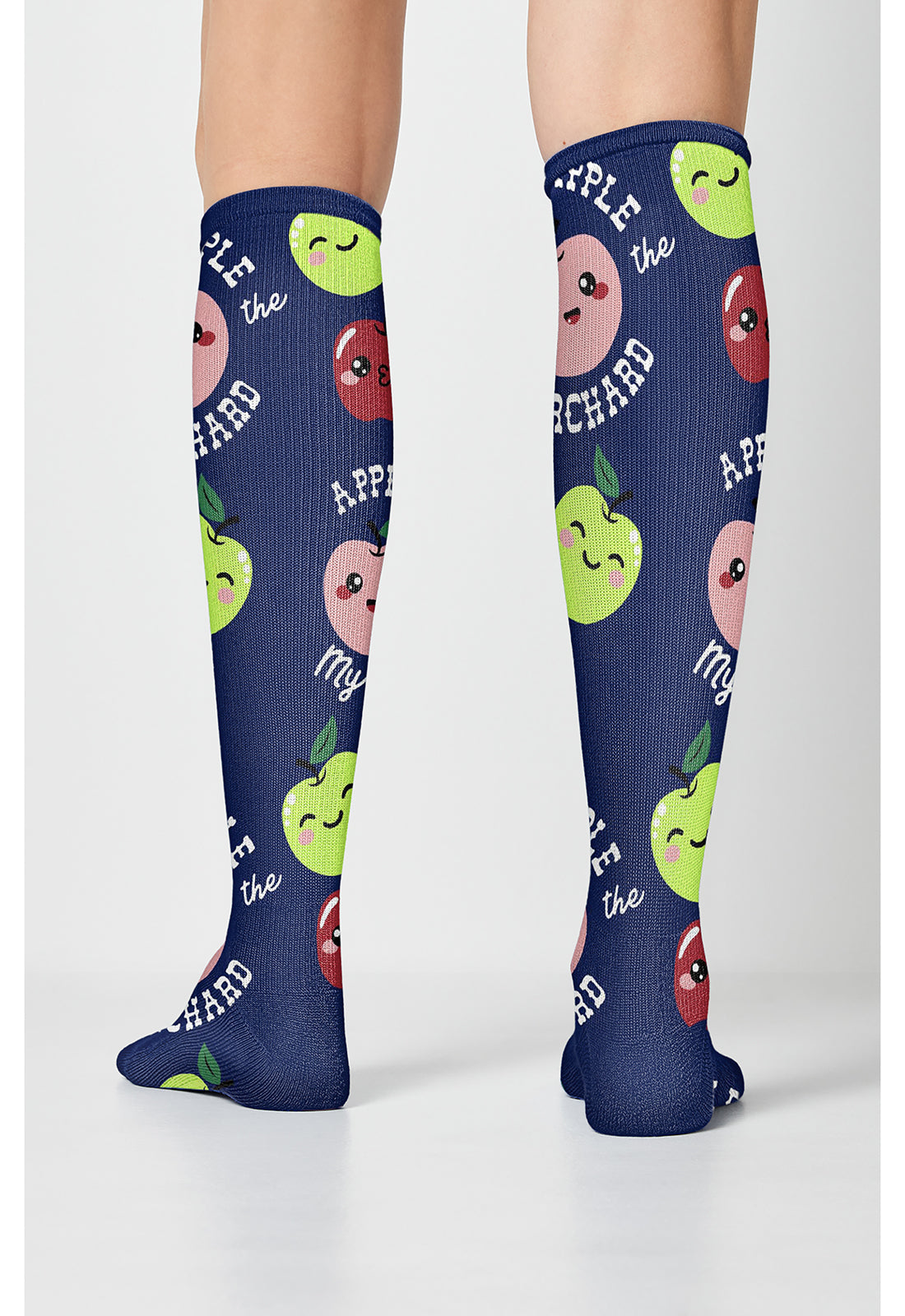 Legwear PRINTSUPPOR Women's 10-15mmHg Compression Socks Apple Of My Eye